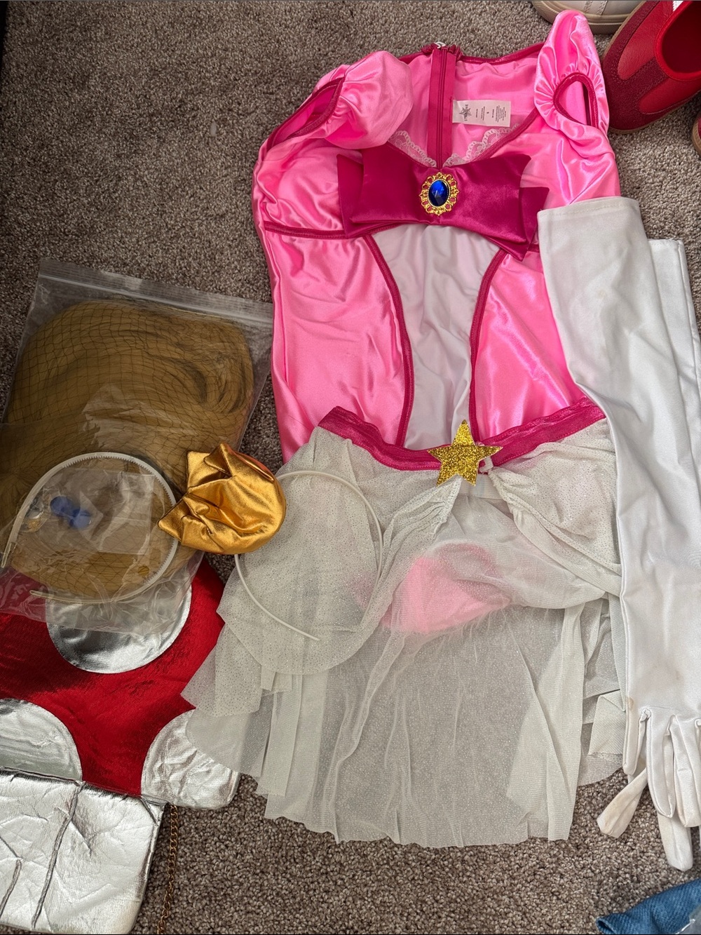 adidas Pink Princess Dress with Gold Star and White Tutu